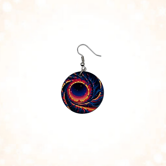 Cosmic Black Hole Round Dangle Earrings