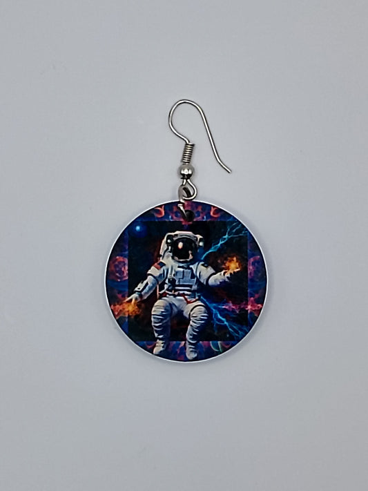 Double-Sided Electric Energy Astronaut Earrings