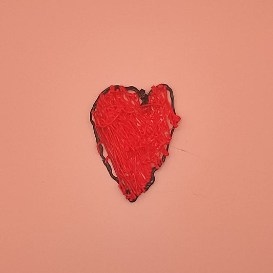 Handmade 3D Pen Printed Red Heart