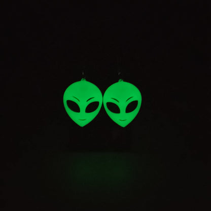 Glow-in-the-Dark Alien Earrings
