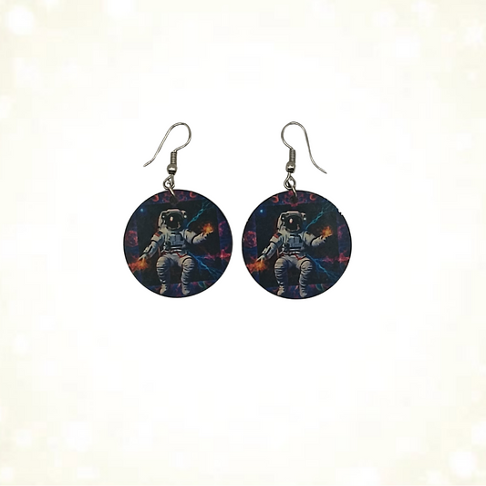 Double-Sided Electric Energy Astronaut Earrings