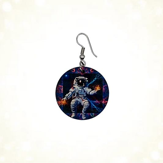 Double-Sided Electric Energy Astronaut Earrings