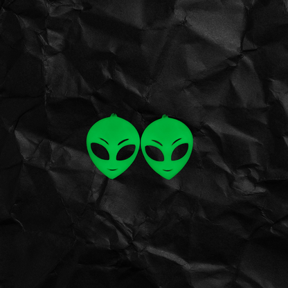 Glow-in-the-Dark Alien Earrings