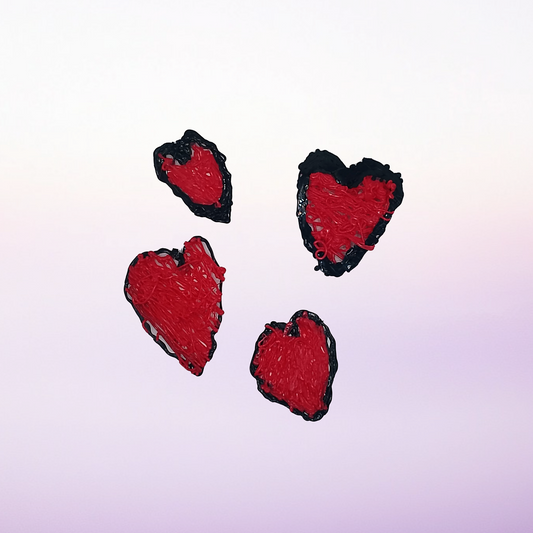 Handmade 3D Pen Printed Red Heart