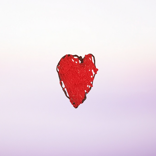 Handmade 3D Pen Printed Red Heart