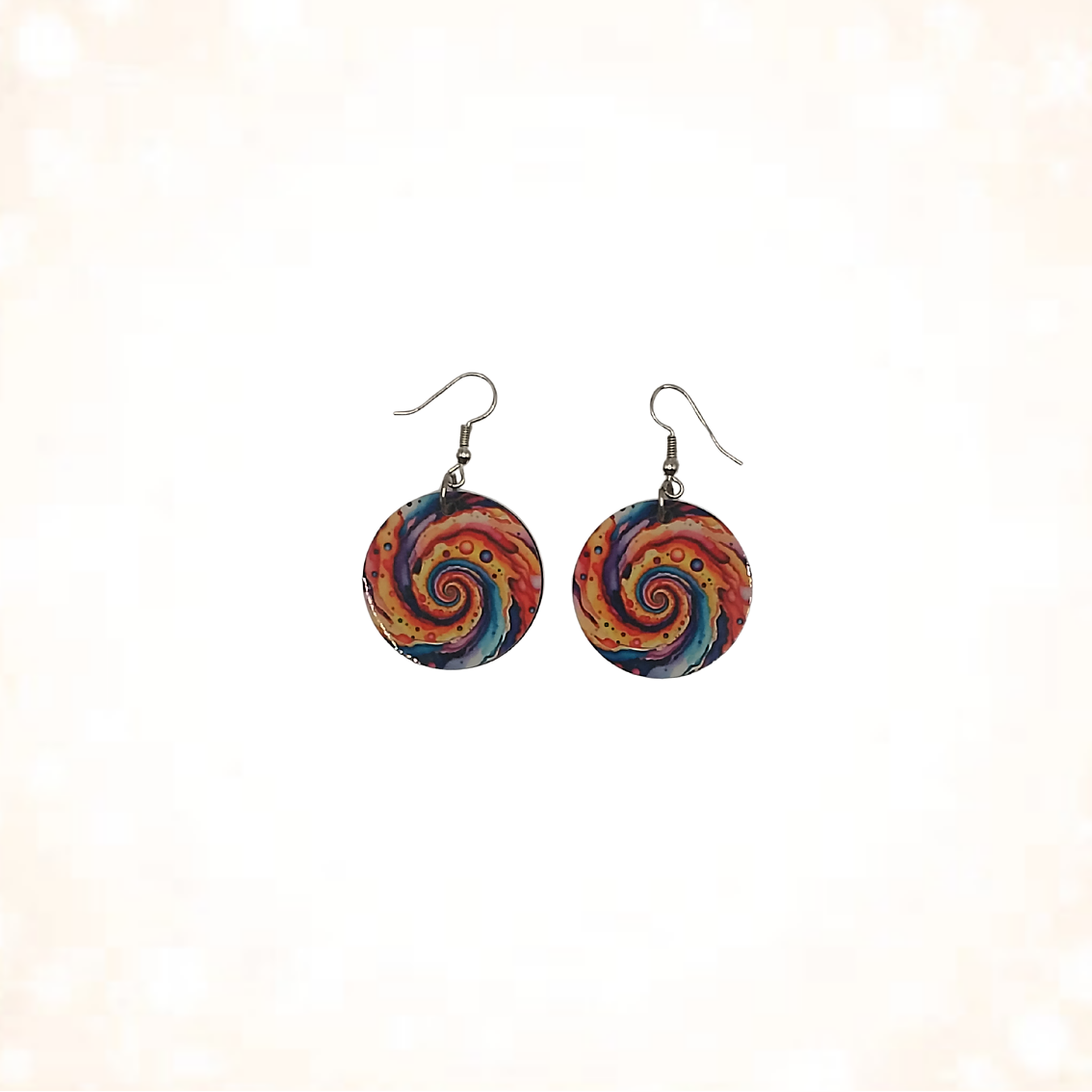 Hypnotic Rainbow Vortex Double-Sided Earrings