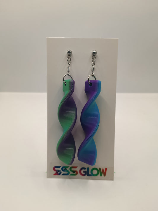 Northern Lite Swirls – Lightweight Spinning Earrings (2 Sizes)