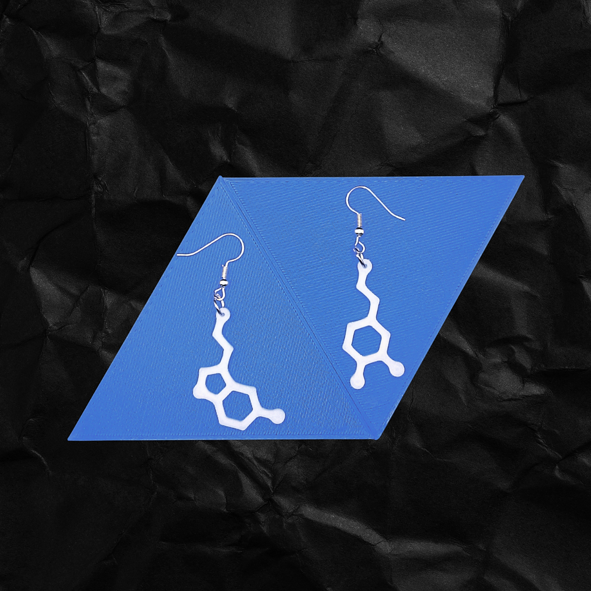 Glow-in-the-Dark Dopamine & Serotonin Molecule Earrings