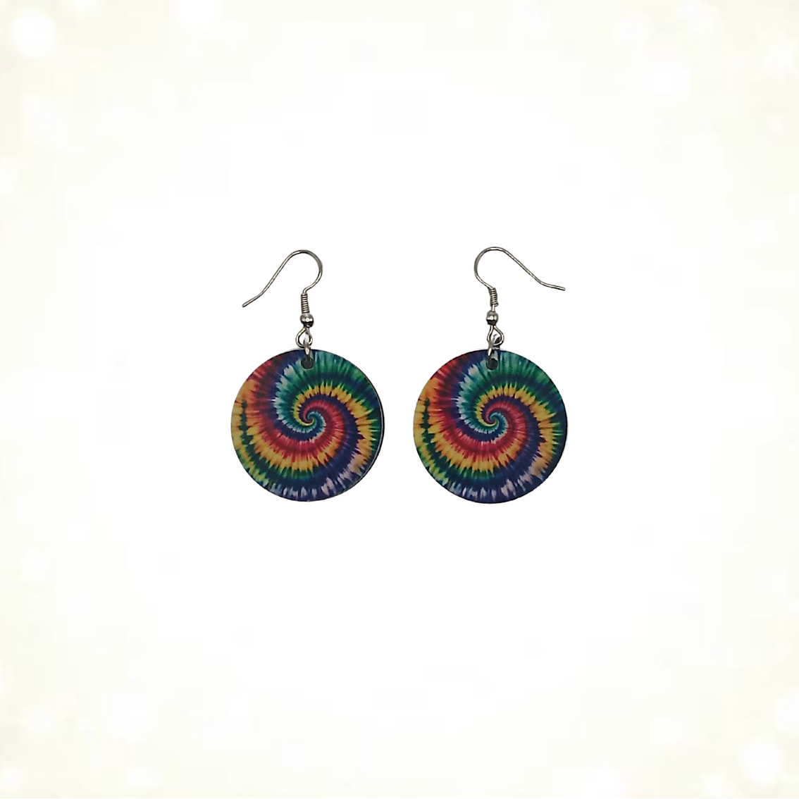 Groovy Tie Dye Spiral Double-Sided Earrings