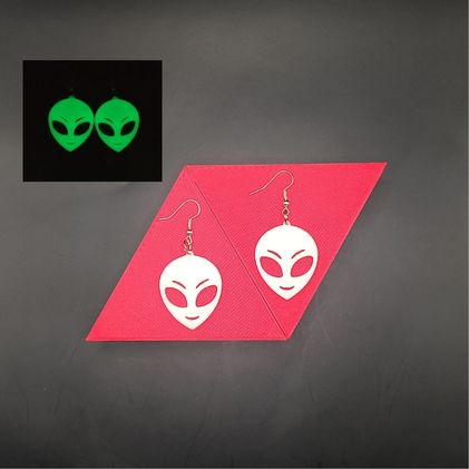 Glow-in-the-Dark Alien Earrings