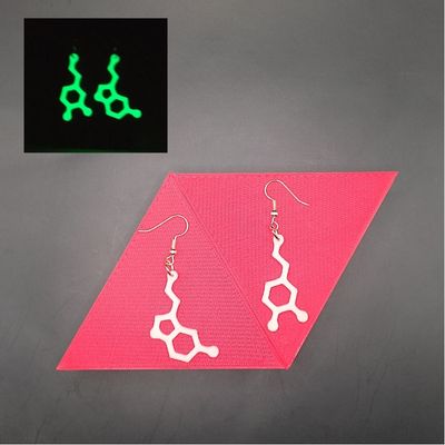 Glow-in-the-Dark Dopamine & Serotonin Molecule Earrings