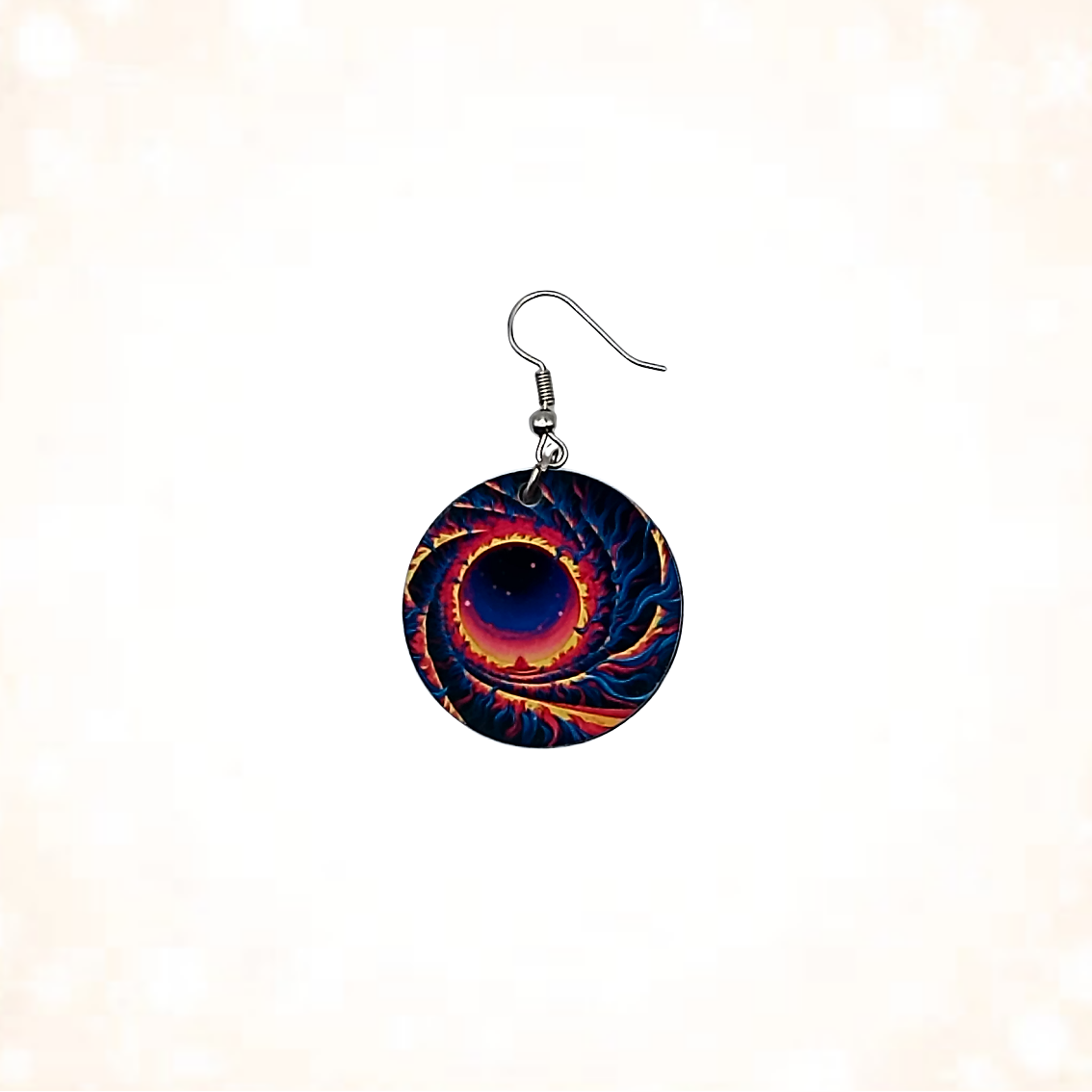 Cosmic Black Hole Round Dangle Earrings