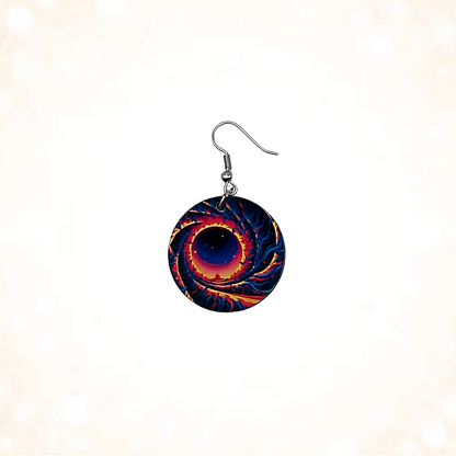 Cosmic Black Hole Round Dangle Earrings