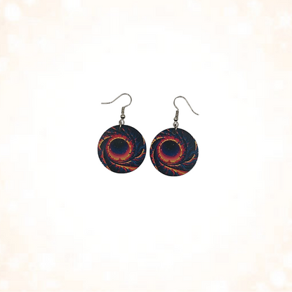 Cosmic Black Hole Round Dangle Earrings