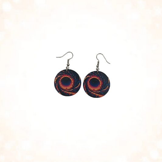 Cosmic Black Hole Round Dangle Earrings