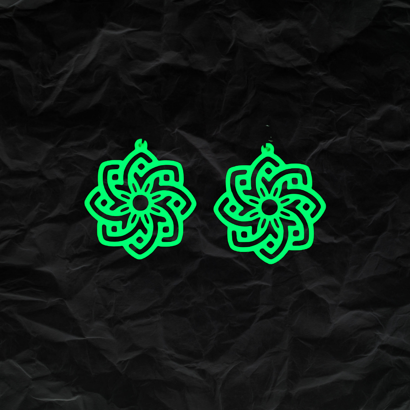 Flower Swirl Glow In The Dark Earrings