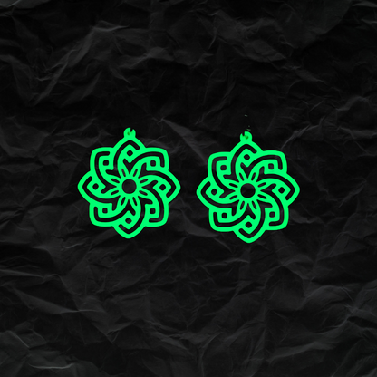 Flower Swirl Glow In The Dark Earrings