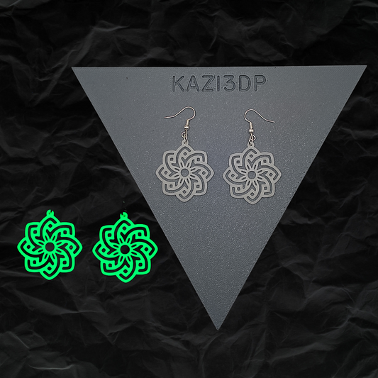Flower Swirl Glow In The Dark Earrings