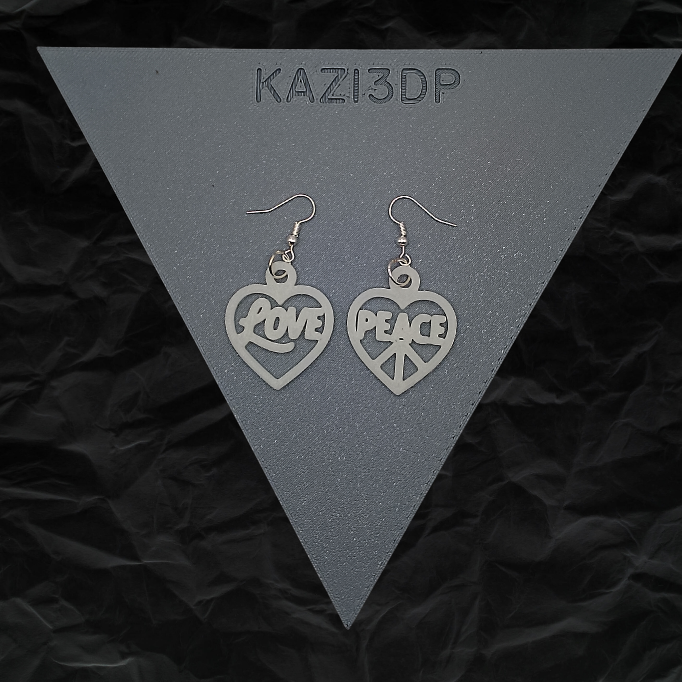 Love & Peace Heart Glow In The Dark Earrings