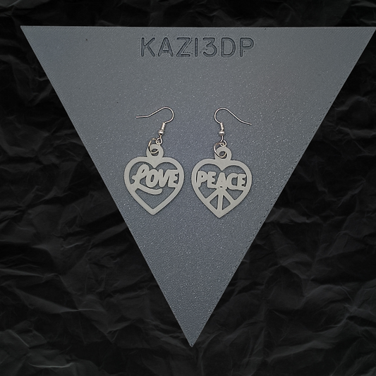 Love & Peace Heart Glow In The Dark Earrings