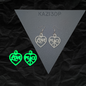 Love & Peace Heart Glow In The Dark Earrings