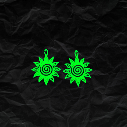 Sun Spiral Glow in Dark Earrings