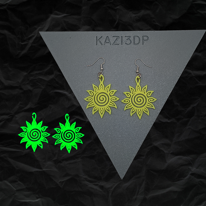 Sun Spiral Glow in Dark Earrings
